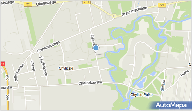 Piaseczno, Zielona, mapa Piaseczno