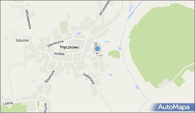 Pięczkowo, Zielona, mapa Pięczkowo