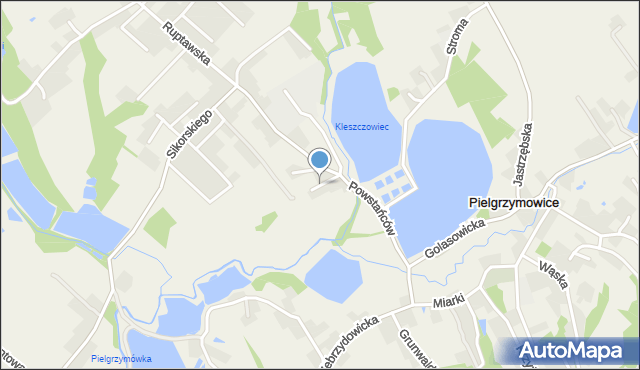 Pielgrzymowice gmina Pawłowice, Ziołowa, mapa Pielgrzymowice gmina Pawłowice