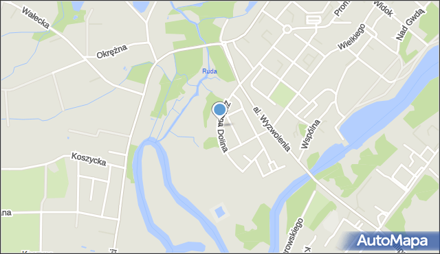 Piła, Zielona Dolina, mapa Piły