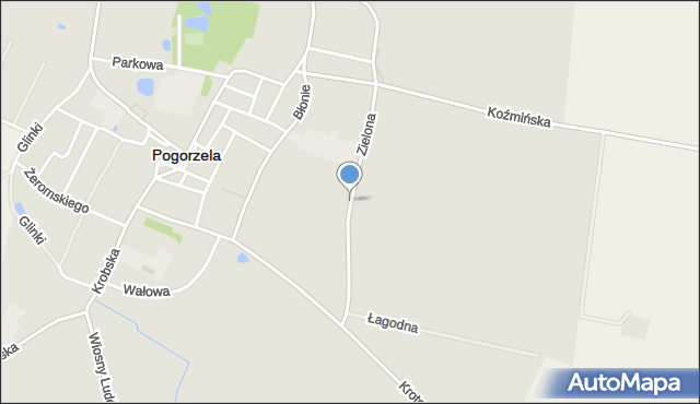 Pogorzela powiat gostyński, Zielona, mapa Pogorzela powiat gostyński