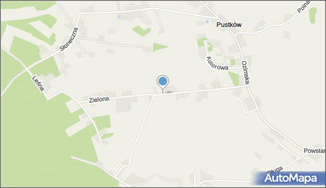 Pustków gmina Ozimek, Zielona, mapa Pustków gmina Ozimek