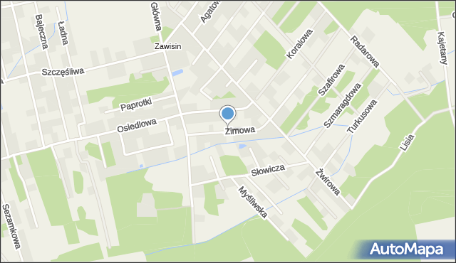 Rusiec gmina Nadarzyn, Zimowa, mapa Rusiec gmina Nadarzyn