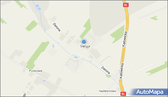 Rzeniszów, Zielona, mapa Rzeniszów