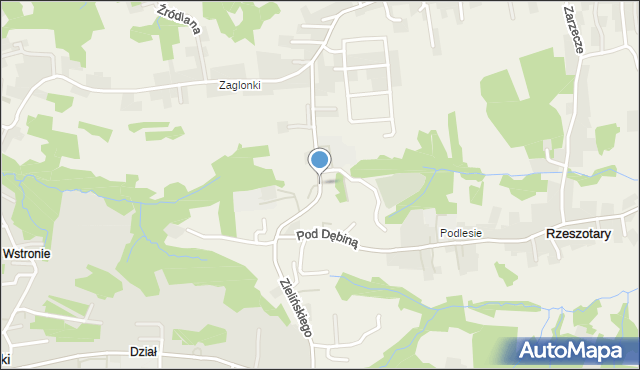Rzeszotary gmina Świątniki Górne, Zielińskiego Zygmunta, gen., mapa Rzeszotary gmina Świątniki Górne