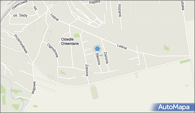 Sędziszów, Zielona, mapa Sędziszów