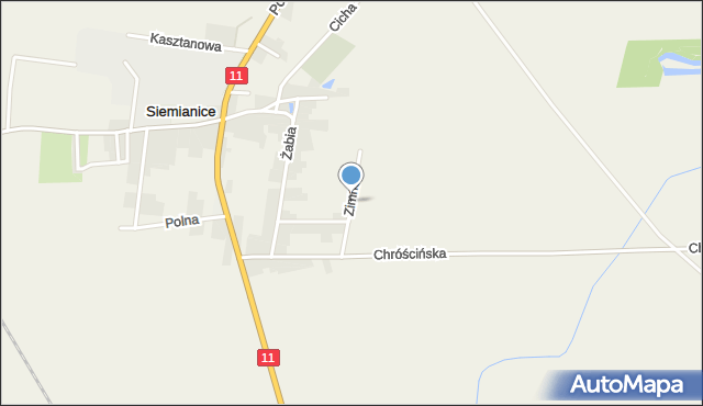 Siemianice gmina Łęka Opatowska, Zimna, mapa Siemianice gmina Łęka Opatowska