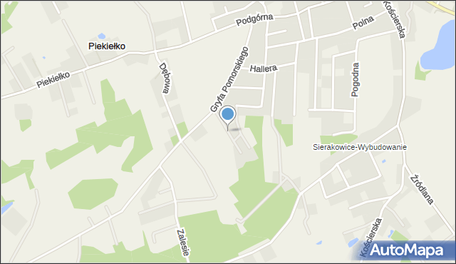 Sierakowice powiat kartuski, Zielone Wzgórze, mapa Sierakowice powiat kartuski