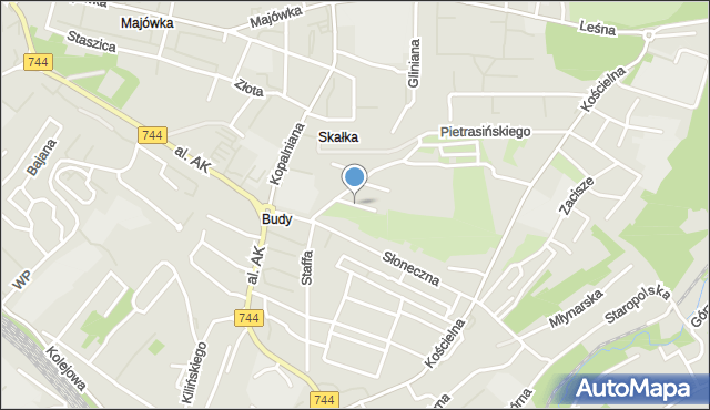 Starachowice, Zielona, mapa Starachowic