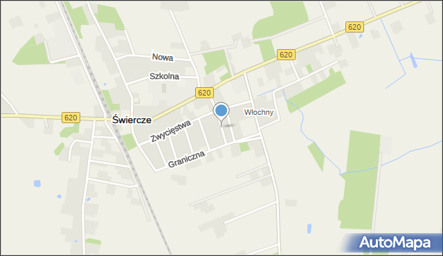 Świercze powiat pułtuski, Zielona, mapa Świercze powiat pułtuski