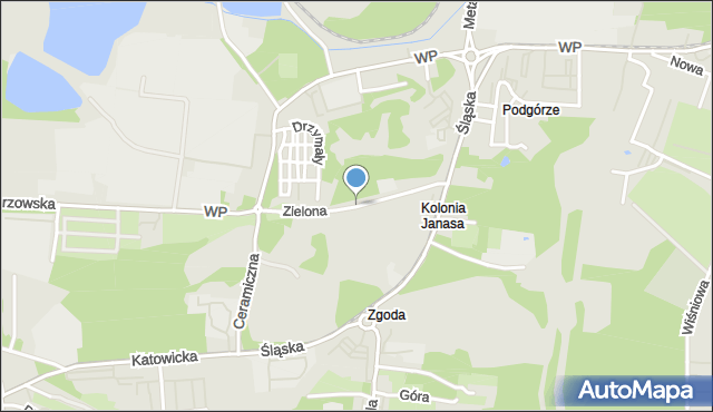 Świętochłowice, Zielona, mapa Świętochłowice