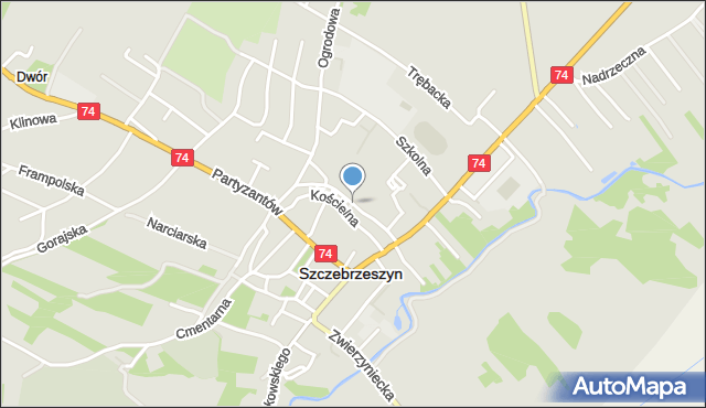 Szczebrzeszyn, Zielona, mapa Szczebrzeszyn