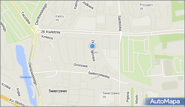 Szczecin, Zielonogórska, mapa Szczecina