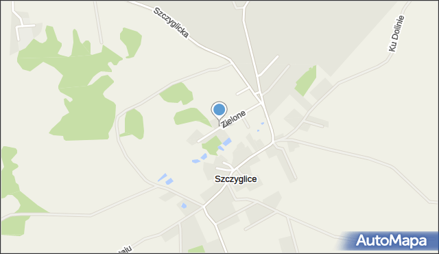 Szczyglice gmina Głogów, Zielone Wzgórze, mapa Szczyglice gmina Głogów