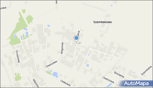 Szembekowo, Zielna, mapa Szembekowo