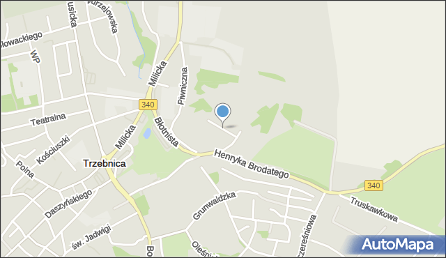Trzebnica, Zielone Wzgórze, mapa Trzebnica