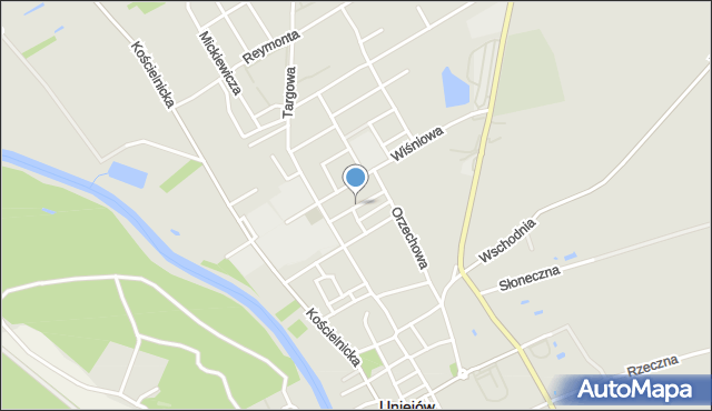 Uniejów, Zielona, mapa Uniejów