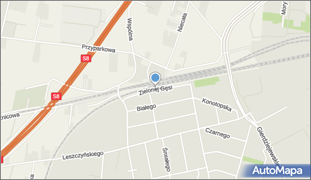 Warszawa, Zielonej Gęsi, mapa Warszawy