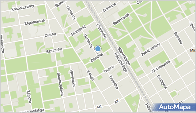 Warszawa, Ziarnista, mapa Warszawy