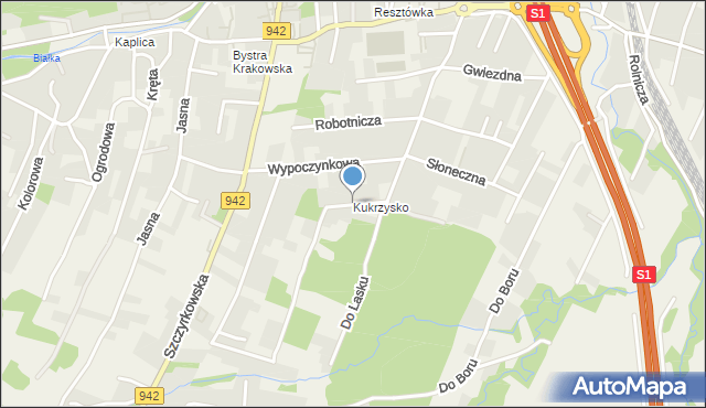 Wilkowice powiat bielski, Zielna, mapa Wilkowice powiat bielski