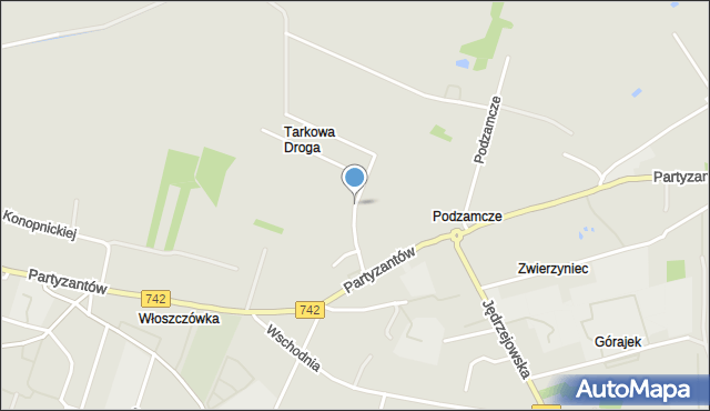 Włoszczowa, Zielona, mapa Włoszczowa