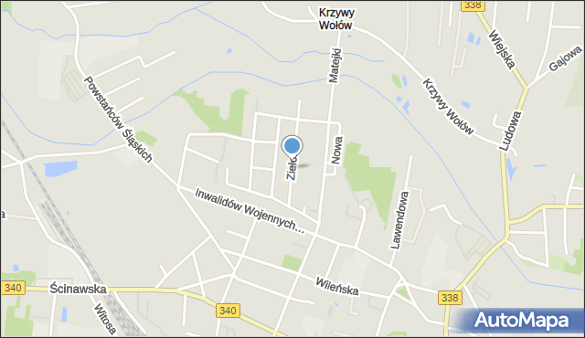 Wołów, Zielona, mapa Wołów