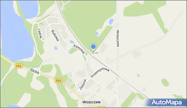 Woszczele, Zielona, mapa Woszczele