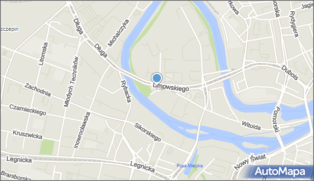 Wrocław, Żiżki Jana, mapa Wrocławia