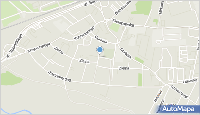 Wrocław, Zielna, mapa Wrocławia