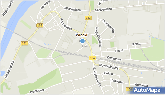 Wronki powiat szamotulski, Zimniaka Ignacego, dr., mapa Wronki powiat szamotulski