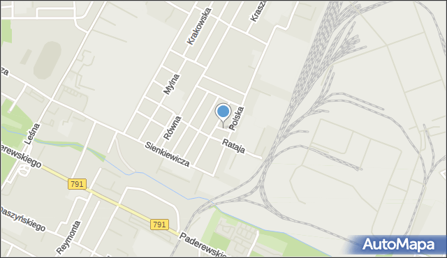 Zawiercie, Zimna, mapa Zawiercie