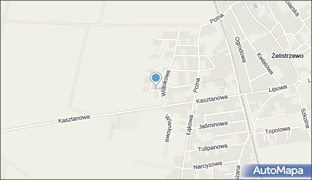 Żelistrzewo, Zielona, mapa Żelistrzewo