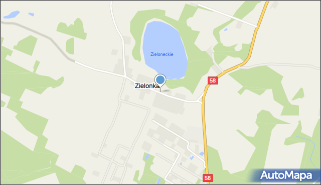 Zielonka gmina Szczytno, Zielonka, mapa Zielonka gmina Szczytno