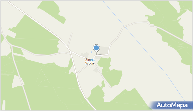 Zimna Woda gmina Baranowo, Zimna Woda, mapa Zimna Woda gmina Baranowo