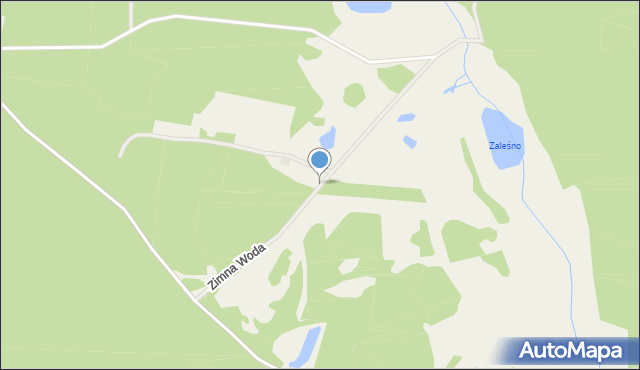 Zimna Woda gmina Dźwierzuty, Zimna Woda, mapa Zimna Woda gmina Dźwierzuty