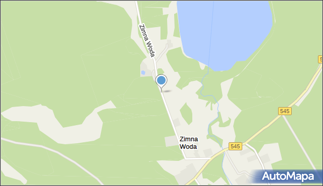 Zimna Woda gmina Nidzica, Zimna Woda, mapa Zimna Woda gmina Nidzica