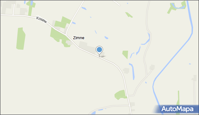 Zimne gmina Świnice Warckie, Zimne, mapa Zimne gmina Świnice Warckie