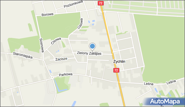 Żychlin gmina Stare Miasto, Zielony Zakątek, mapa Żychlin gmina Stare Miasto