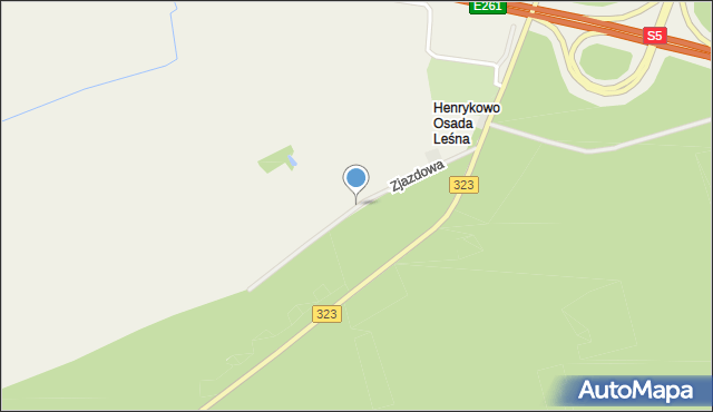 Henrykowo gmina Święciechowa, Zjazdowa, mapa Henrykowo gmina Święciechowa