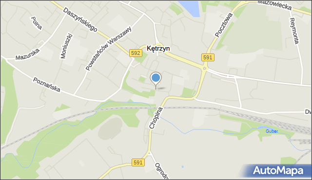 Kętrzyn, Zjazdowa, mapa Kętrzyn