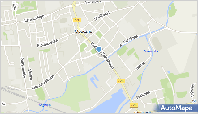 Opoczno, Zjazdowa, mapa Opoczno