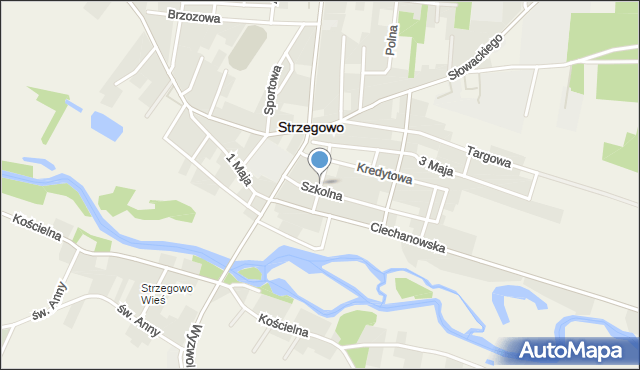 Strzegowo powiat mławski, Zjednoczenia, mapa Strzegowo powiat mławski