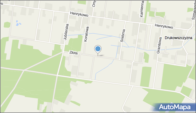 Henrykowo gmina Grabówka, Złota, mapa Henrykowo gmina Grabówka