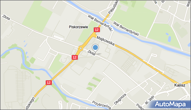 Kalisz, Złota, mapa Kalisza