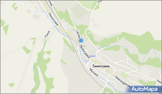 Świerzawa, Złotoryjska, mapa Świerzawa