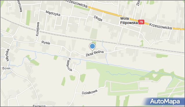 Wola Filipowska, Złota Dolina, mapa Wola Filipowska