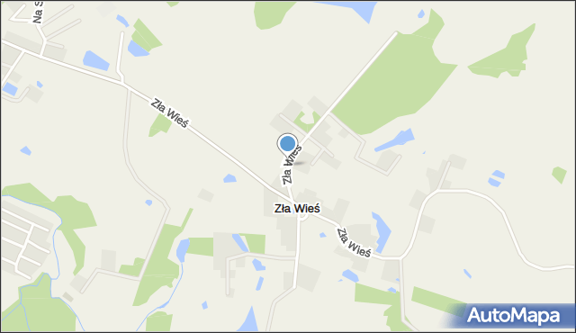 Zła Wieś gmina Trąbki Wielkie, Zła Wieś, mapa Zła Wieś gmina Trąbki Wielkie