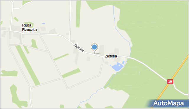 Złotoria gmina Czarna Białostocka, Złotoria, mapa Złotoria gmina Czarna Białostocka