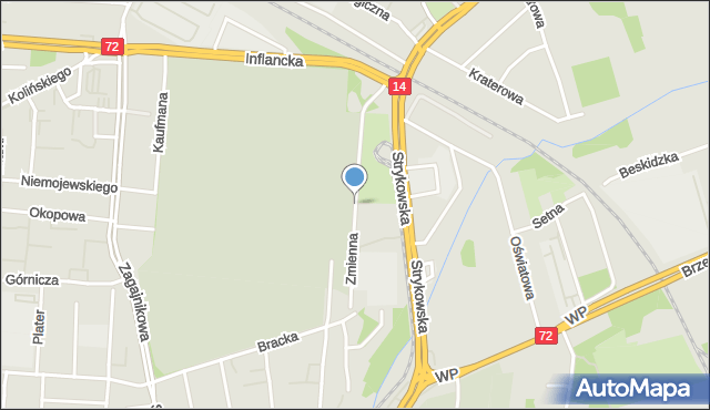 Łódź, Zmienna, mapa Łodzi