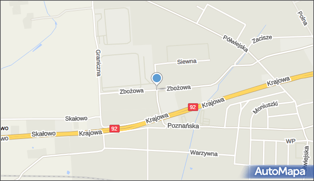 Kostrzyn powiat poznański, Żniwna, mapa Kostrzyn powiat poznański